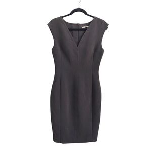 SFIZIO 6 Dark Gray VNeck Sleeveless Lined Sheath Dress